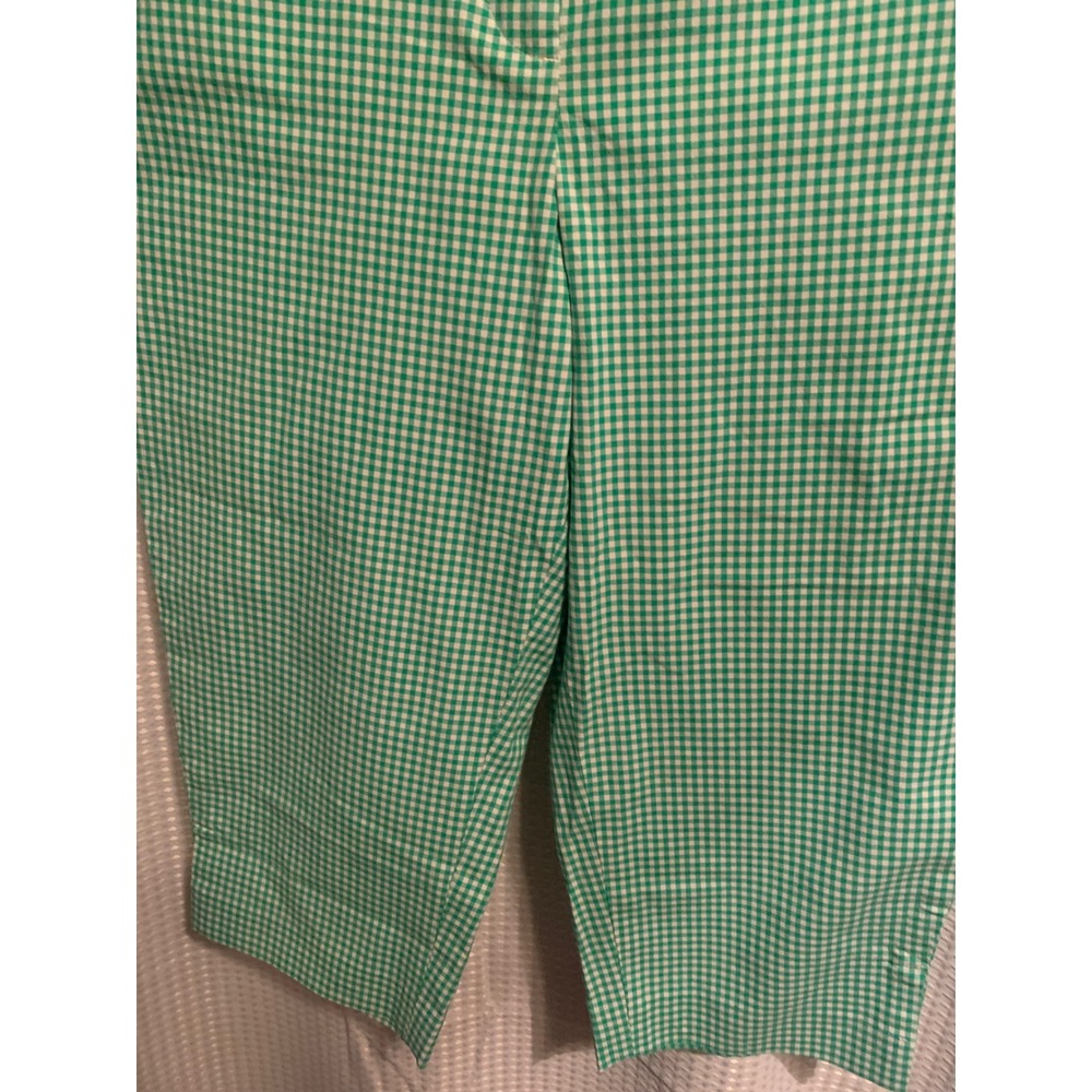 Talbots Perfect Skimmer Green Gingham Curvy Petite Slim Pedal Pusher Pants 10P - Picture 3 of 7